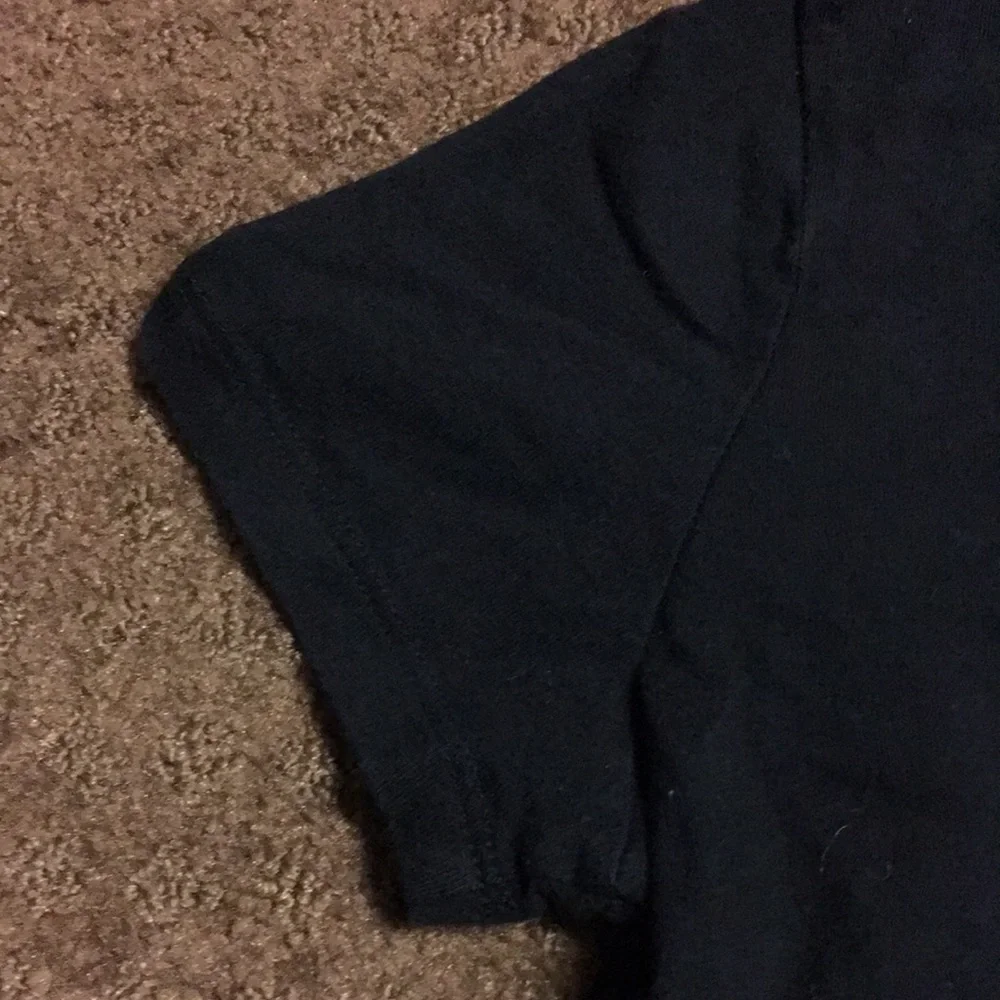 Faded Glory Halloween? girls size 7-8 solid black short sleeve tshirt EUC
